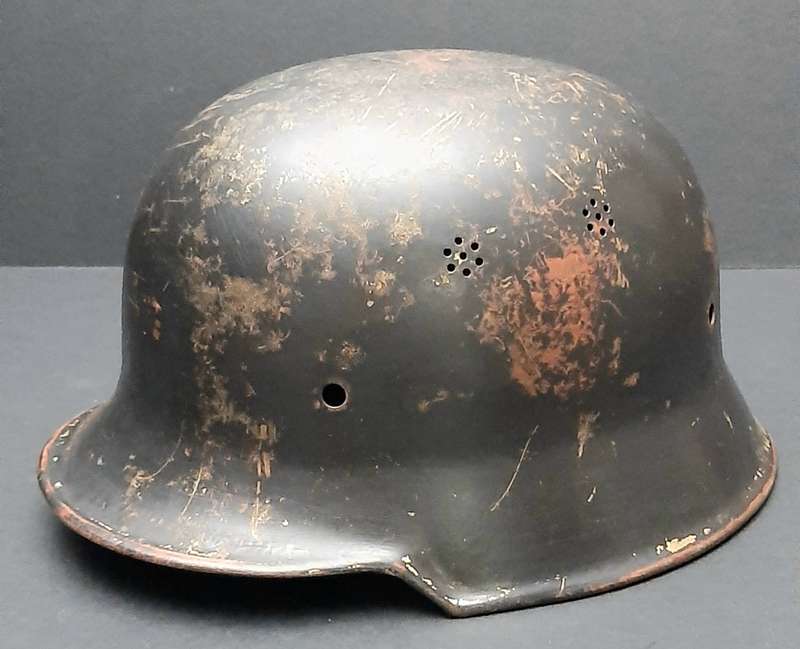 WW2: German M34 'Leichtmetall' Schützpolizei Helmet Shell (Harz).