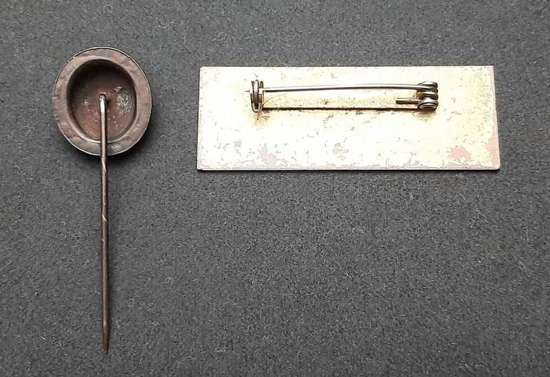 **WW2 : M.O.T.H. Bronze Tie-Pin & Association Name Badge (Pins Intact)**