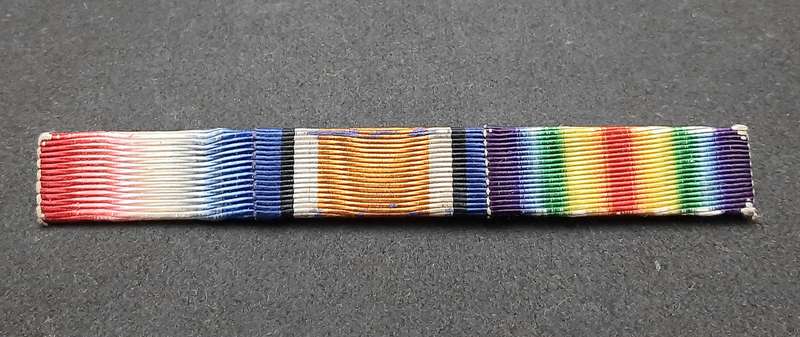 **WW1 UDF: Campaign Silk Ribbon Medal Bar w/ Pin  (SA Issue).**