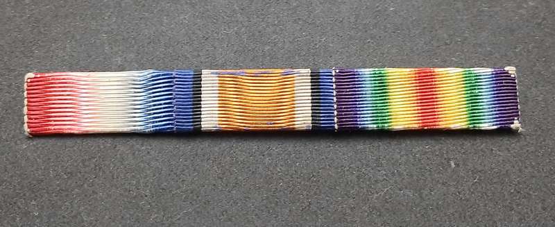 **WW1 UDF: Campaign Silk Ribbon Medal Bar w/ Pin  (SA Issue).**