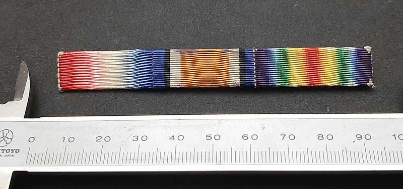 **WW1 UDF: Campaign Silk Ribbon Medal Bar w/ Pin  (SA Issue).**