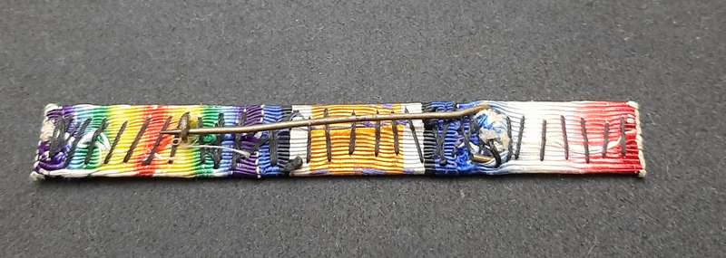 **WW1 UDF: Campaign Silk Ribbon Medal Bar w/ Pin  (SA Issue).**