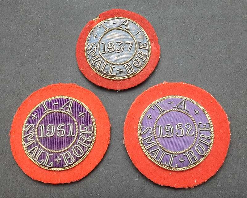 **WW2/ Post-War: British Territorial Army Bullion Shooting Award Roundels x 3 **.
