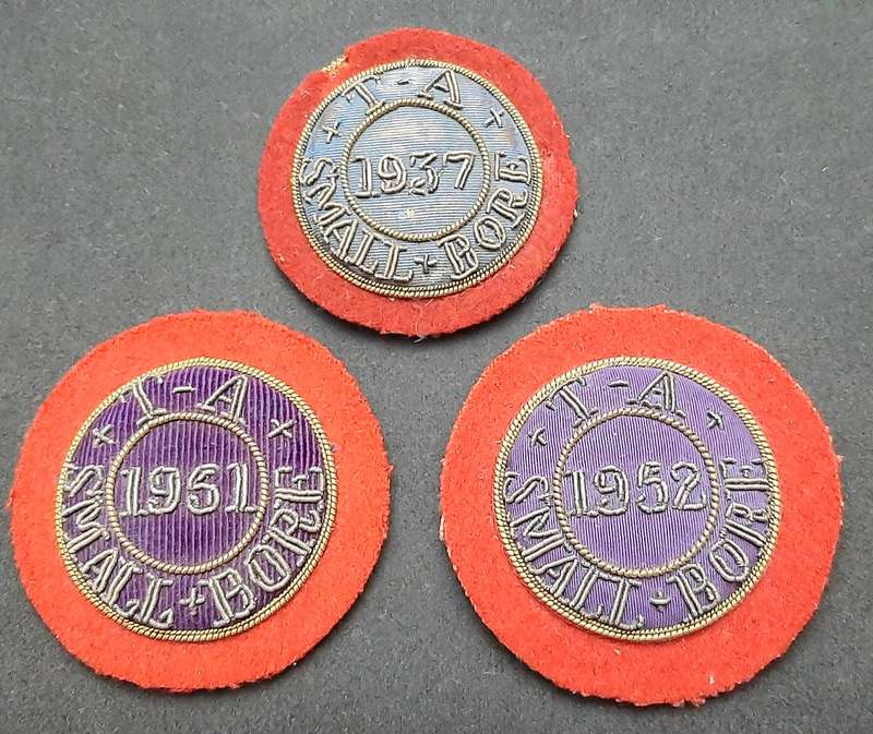 **WW2/ Post-War: British Territorial Army Bullion Shooting Award Roundels x 3 **.
