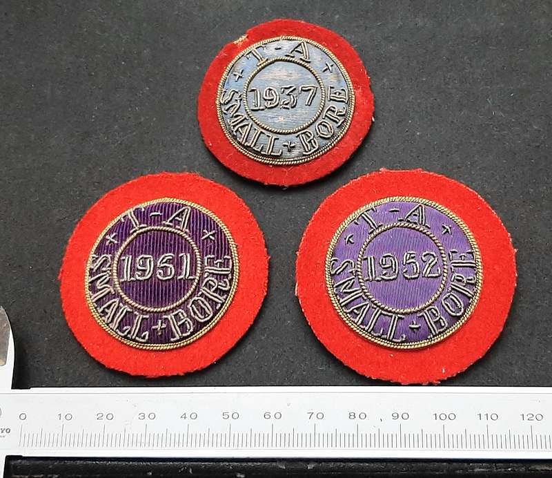 **WW2/ Post-War: British Territorial Army Bullion Shooting Award Roundels x 3 **.