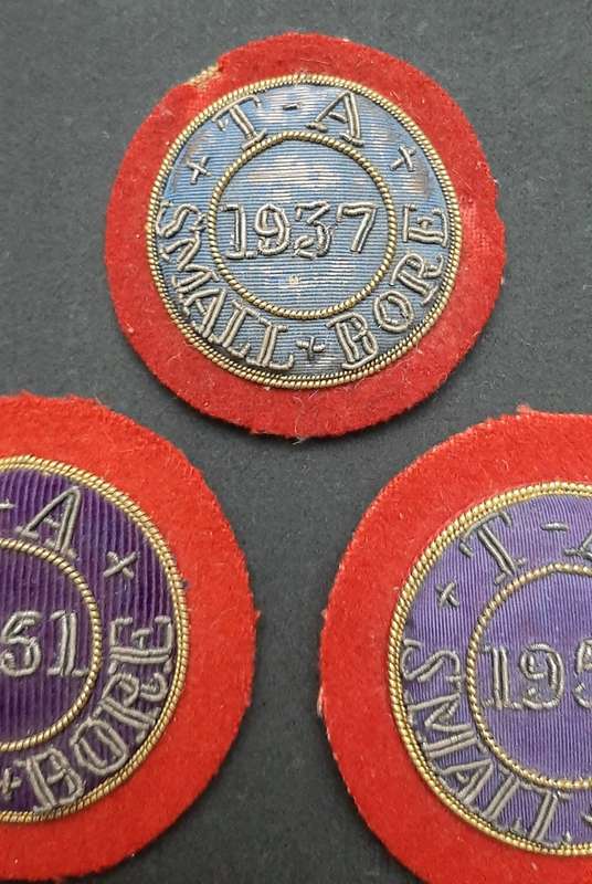 **WW2/ Post-War: British Territorial Army Bullion Shooting Award Roundels x 3 **.