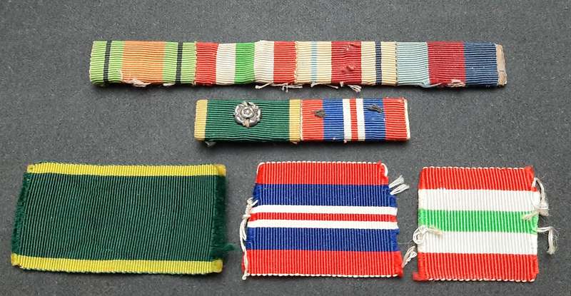 **WW2 : British Campaign Medal  Ribbon Bars & Ribbon Swatches(Efficiency Rosette Device).**