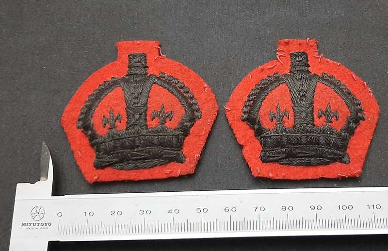 **RARE: WW2 British Army - King's Royal Rifle Corps R.S.M/ W.O. 2 Service Dress Rank Insignia x2).**