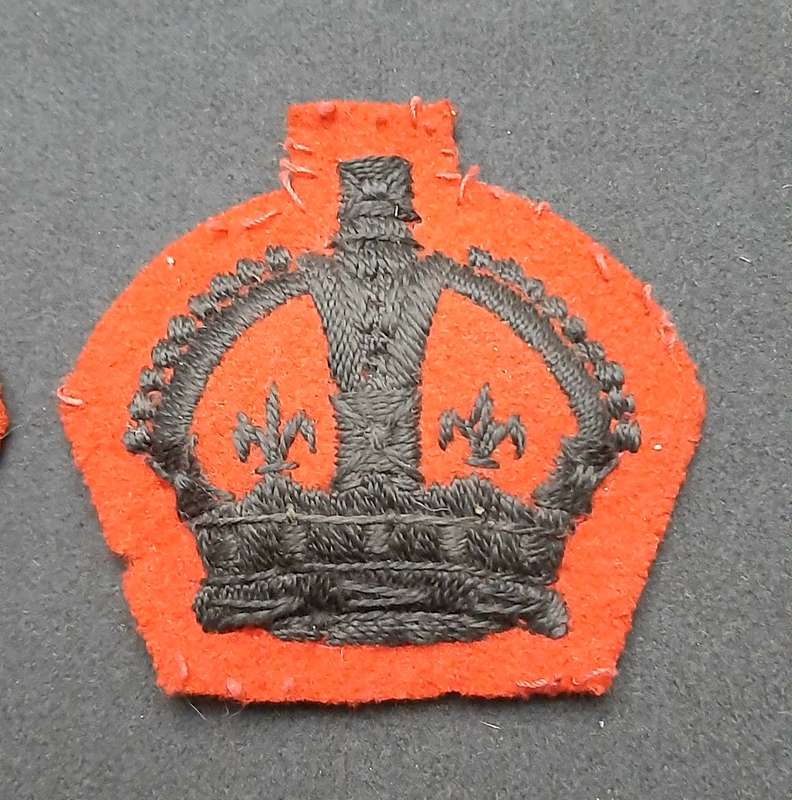 **RARE: WW2 British Army - King's Royal Rifle Corps R.S.M/ W.O. 2 Service Dress Rank Insignia x2).**