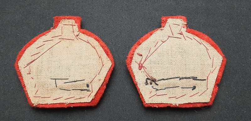 **RARE: WW2 British Army - King's Royal Rifle Corps R.S.M/ W.O. 2 Service Dress Rank Insignia x2).**