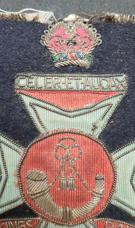 **WW2 British: King's Royal Rifle Corps Embroidered Bullion Blazer Badge (11cm x 10cm).**