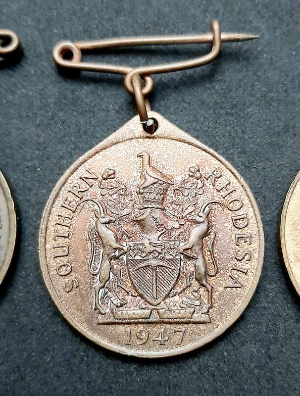 **WW2 & 1953  Coronation: Southern Rhodesia Commemorative Medallions x3 ( VF+).**