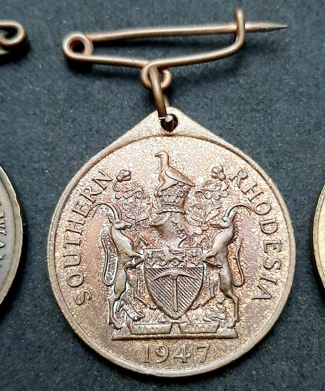 **WW2 & 1953  Coronation: Southern Rhodesia Commemorative Medallions x3 ( VF+).**