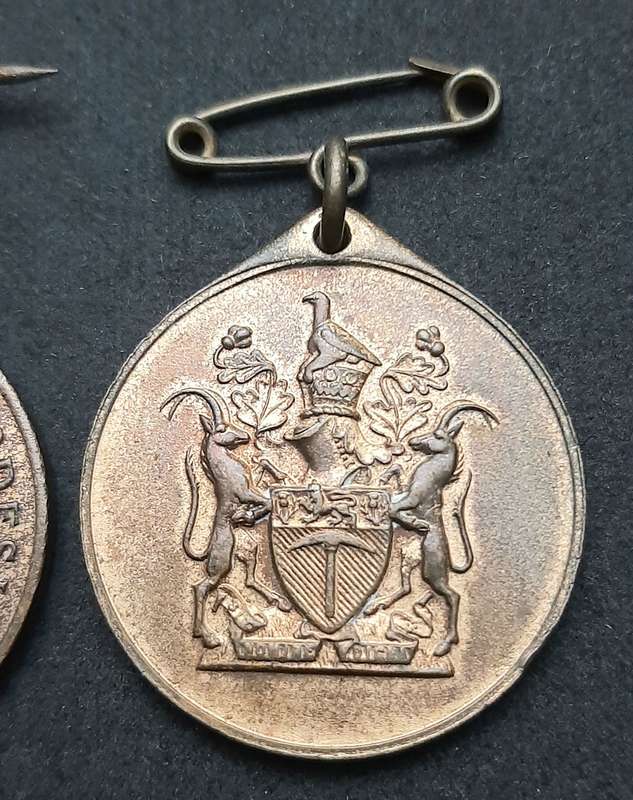 **WW2 & 1953  Coronation: Southern Rhodesia Commemorative Medallions x3 ( VF+).**