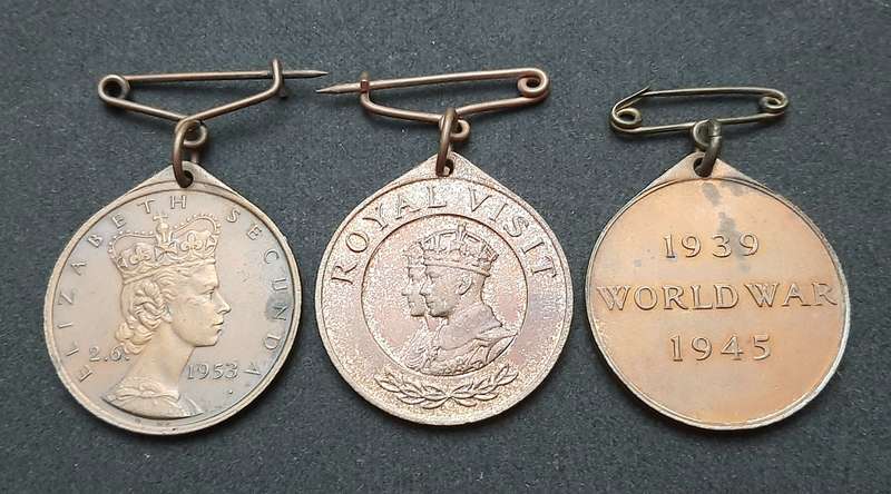 **WW2 & 1953  Coronation: Southern Rhodesia Commemorative Medallions x3 ( VF+).**