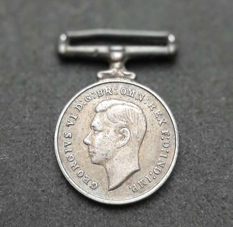 **RARE: WW2 - .925 Silver Miniature British Defence Medal (NR).**
