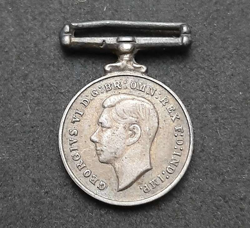 **RARE: WW2 - .925 Silver Miniature British Defence Medal (NR).**
