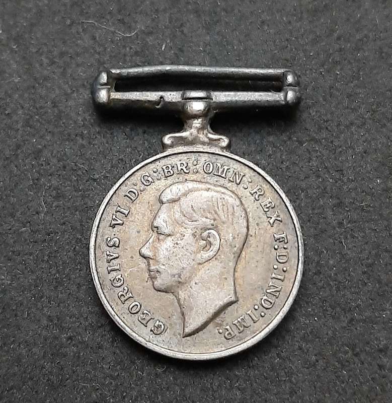 **RARE: WW2 - .925 Silver Miniature British Defence Medal (NR).**