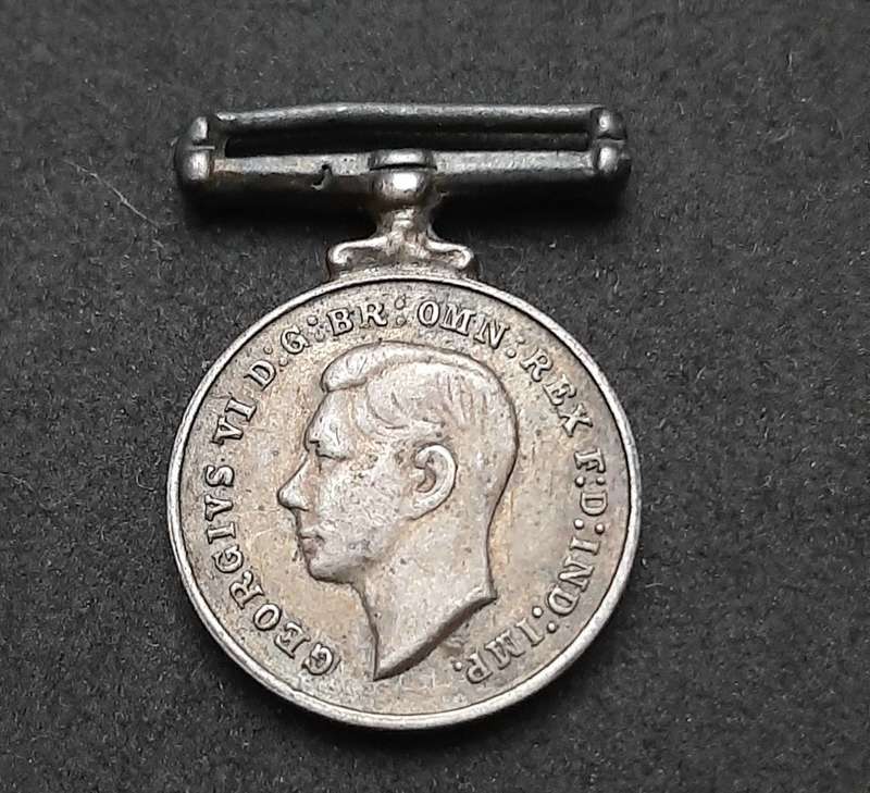**RARE: WW2 - .925 Silver Miniature British Defence Medal (NR).**