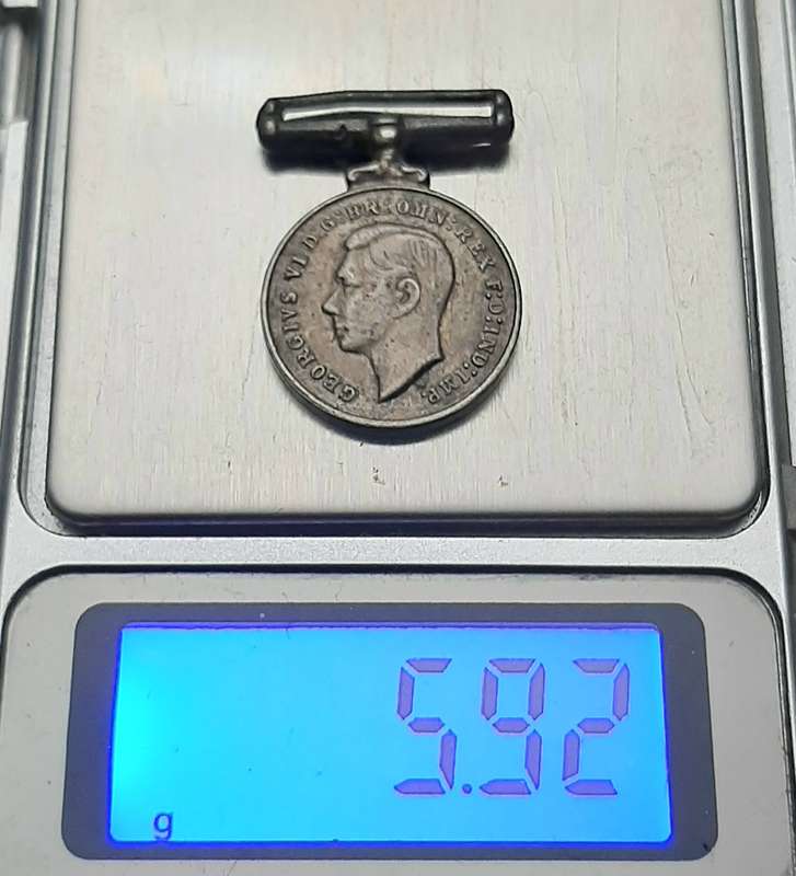 **RARE: WW2 - .925 Silver Miniature British Defence Medal (NR).**