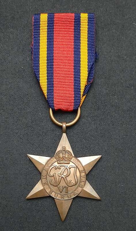 **RARE WW2 British: Burma Star Campaign Medal w/ Ribbon (Ex-Mount).**