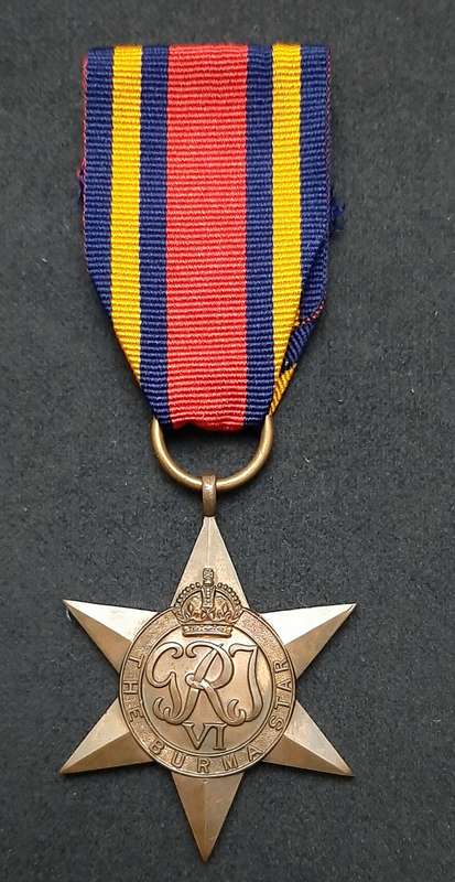 **RARE WW2 British: Burma Star Campaign Medal w/ Ribbon (Ex-Mount).**