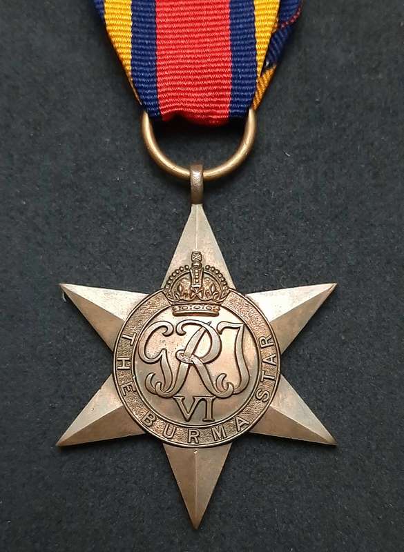 **RARE WW2 British: Burma Star Campaign Medal w/ Ribbon (Ex-Mount).**