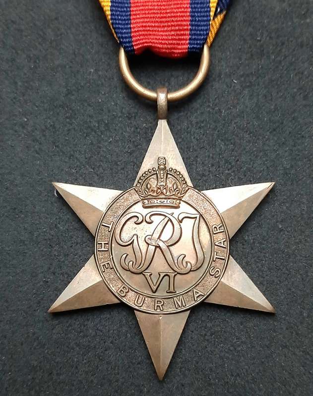 **RARE WW2 British: Burma Star Campaign Medal w/ Ribbon (Ex-Mount).**