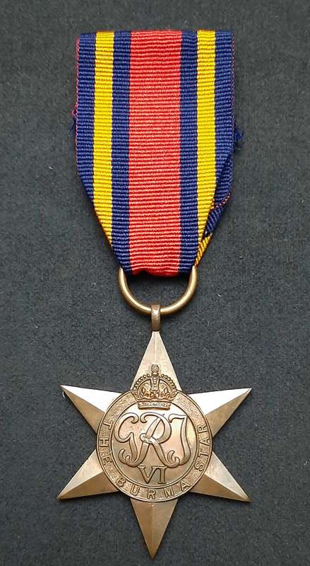 **RARE WW2 British: Burma Star Campaign Medal w/ Ribbon (Ex-Mount).**