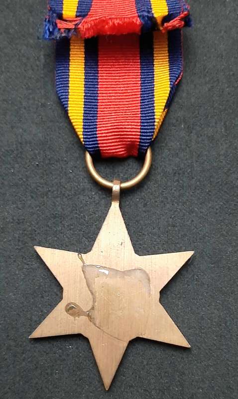**RARE WW2 British: Burma Star Campaign Medal w/ Ribbon (Ex-Mount).**