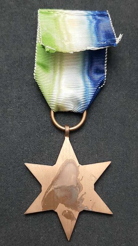 ** RARE WW2: British Atlantic Star Campaign Medal w/ Silk Ribbon (Ex-Mount).**