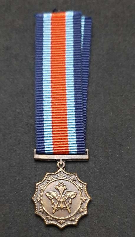 Border War 1970s SADF: Miniature Military Merit Medal w/ Ribbon