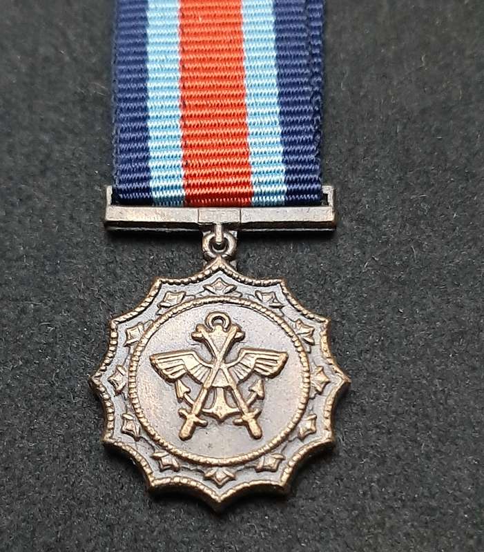 Border War 1970s SADF: Miniature Military Merit Medal w/ Ribbon