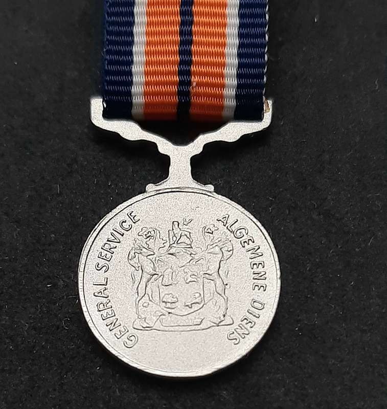 Border War 1980s : SADF Miniature General Service Medal w/ Ribbon