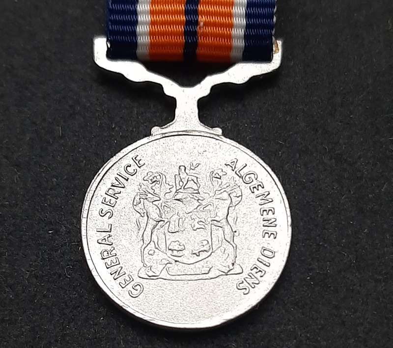 Border War 1980s : SADF Miniature General Service Medal w/ Ribbon