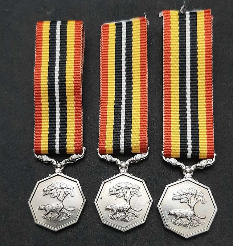 BID PER ITEM 1980s SADF: Miniature Southern Africa Service Medal w/ Ribbon