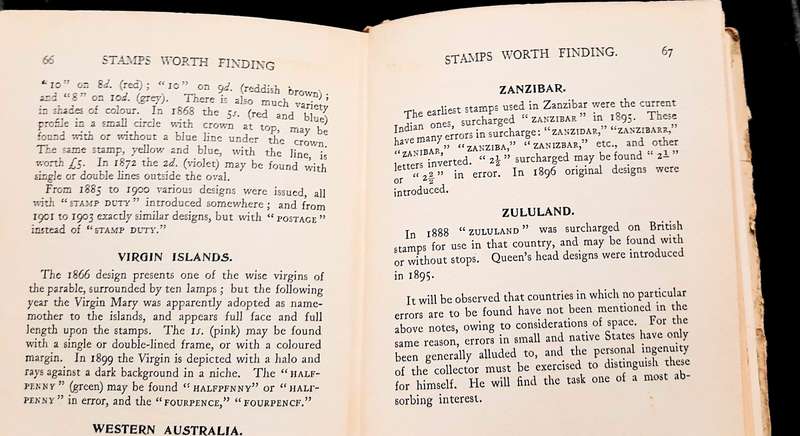 **RARE: 'Stamps Worth Finding' Philatelic H/Cover Book 1st Ed. (1904).**