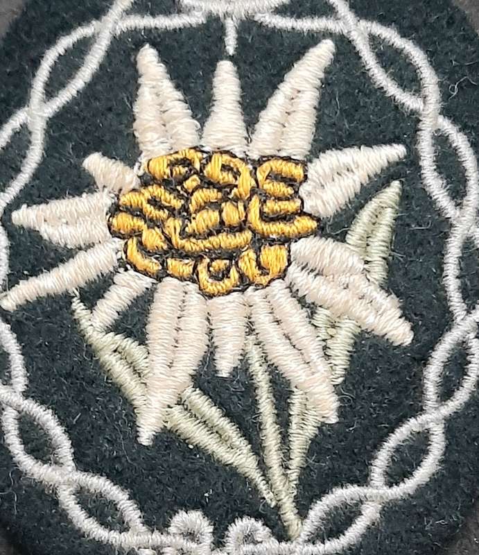 WW2 German 1930s Embroidered Gebirgsjäger 'Edelweiß' Sleeve Insignia Type I