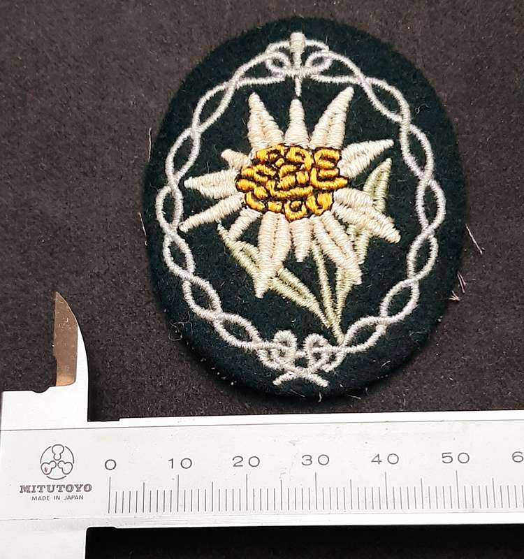 WW2 German 1930s Embroidered Gebirgsjäger 'Edelweiß' Sleeve Insignia Type I