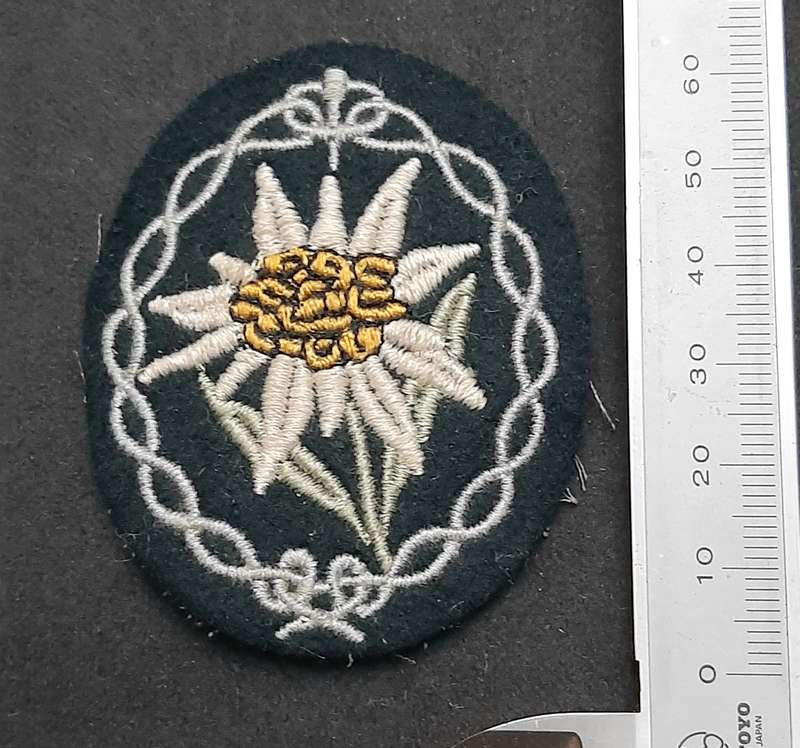 WW2 German 1930s Embroidered Gebirgsjäger 'Edelweiß' Sleeve Insignia Type I