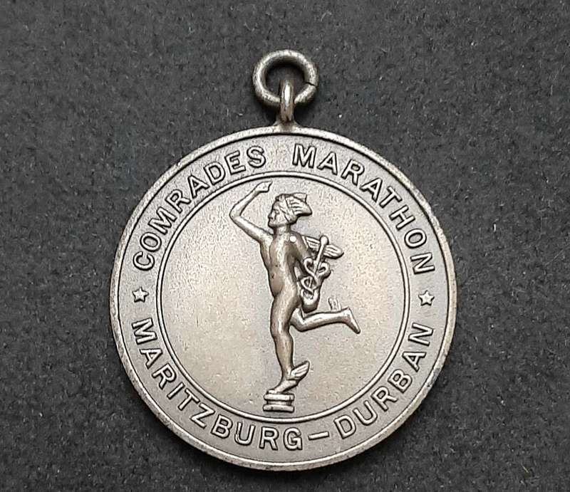 RARE 1963 : SA Comrade's Marathon .925 Silver Medal (INSCRIBED 66th Place).