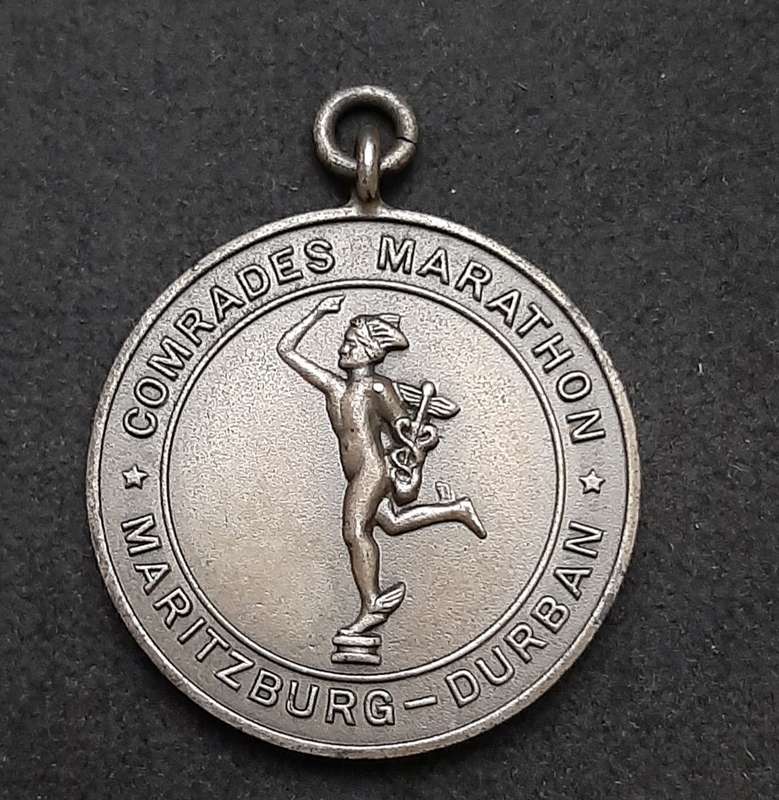 RARE 1963 : SA Comrade's Marathon .925 Silver Medal (INSCRIBED 66th Place).