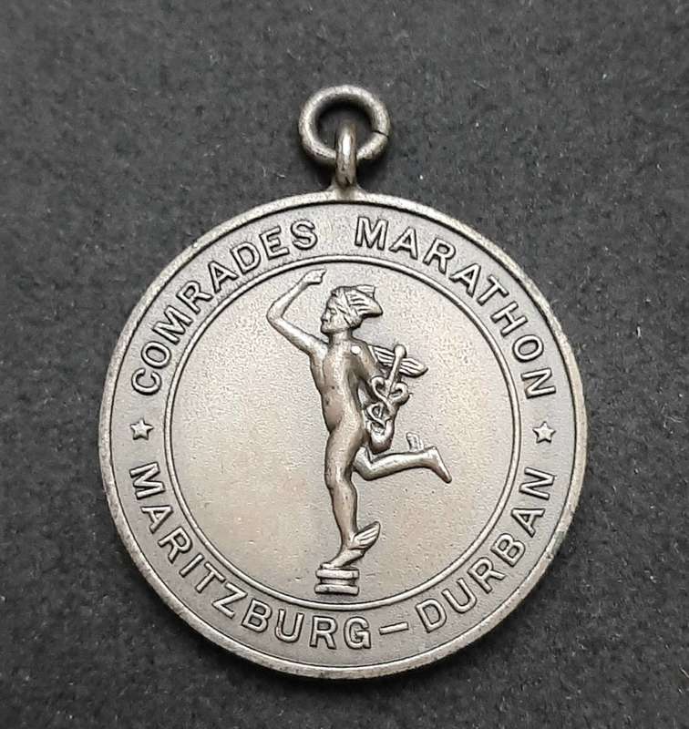RARE 1963 : SA Comrade's Marathon .925 Silver Medal (INSCRIBED 66th Place).