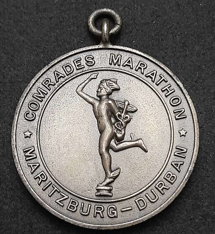 RARE 1963 : SA Comrade's Marathon .925 Silver Medal (INSCRIBED 66th Place).