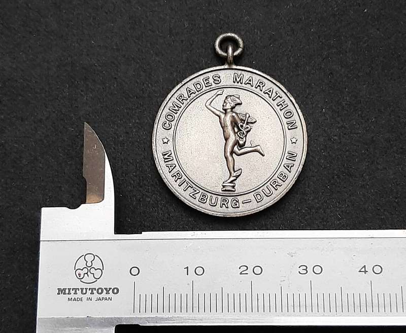 RARE 1963 : SA Comrade's Marathon .925 Silver Medal (INSCRIBED 66th Place).