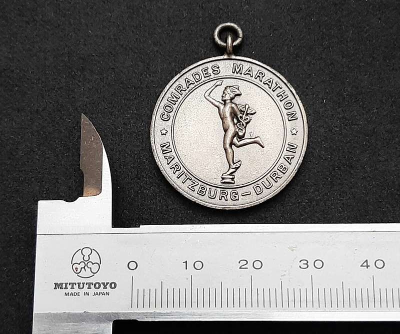 RARE 1963 : SA Comrade's Marathon .925 Silver Medal (INSCRIBED 66th Place).