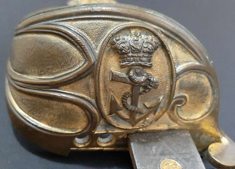 **RARE:  Victorian Royal Navy 1846 Pattern Officer's Sword w/ Rayskin Handle ( Silver & Co.)**