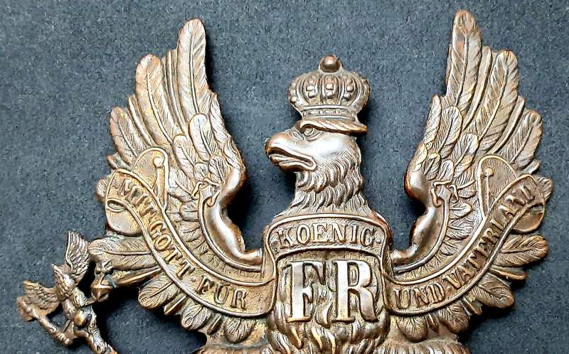 RARE: Franco-Prussian War M1867 German Cuirassier Brass ' Tschapka / Pickelhaube ' Plate (NO LUGS).