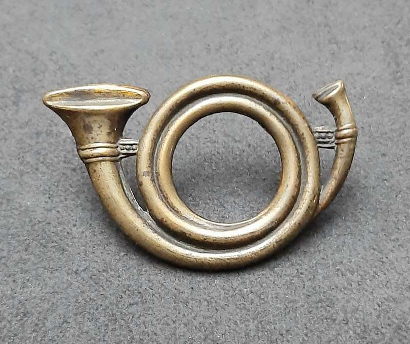 RARE: Franco-Prussian War , French Carbinier Brass Cartridge Box Badge ( Lugs Intact).