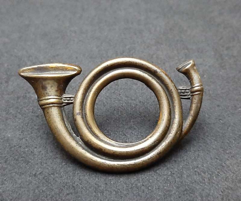 RARE: Franco-Prussian War , French Carbinier Brass Cartridge Box Badge ( Lugs Intact).